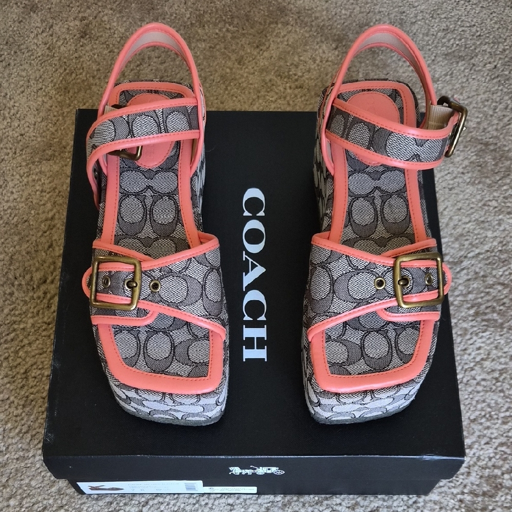 Coach Naomi Jaquard Flatform Sandals